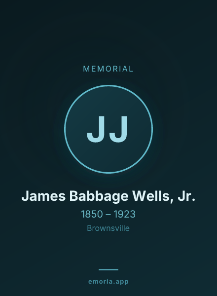 Memorial portrait of James Babbage Wells, Jr.