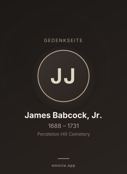 Gedenkportrait von James Babcock, Jr.