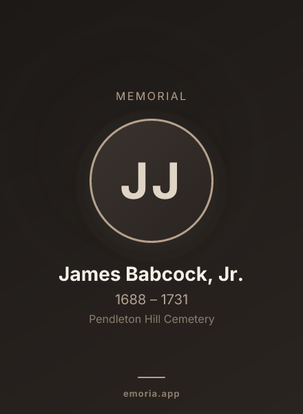 Memorial portrait of James Babcock, Jr.