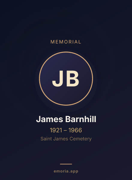 Memorial portrait of James Barnhill