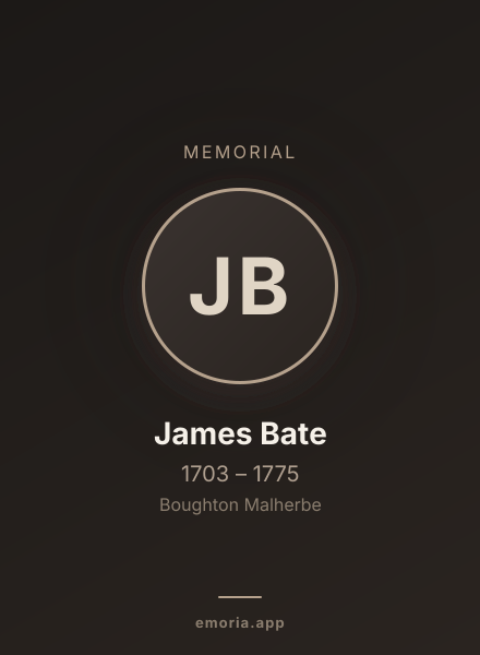Memorial portrait of James Bate