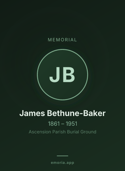 Memorial portrait of James Bethune-Baker