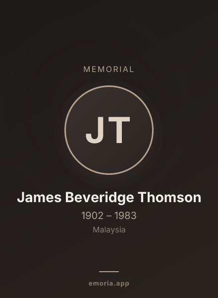 Memorial portrait of James Beveridge Thomson