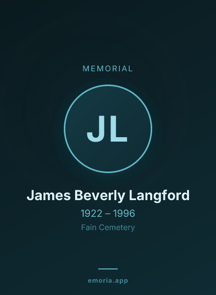 Memorial portrait of James Beverly Langford