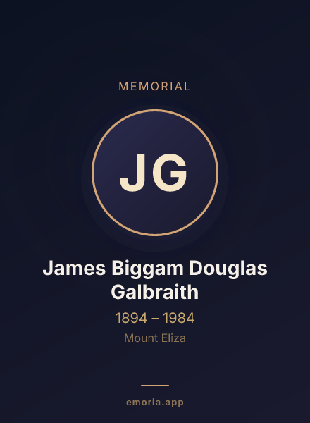 Memorial portrait of James Biggam Douglas Galbraith