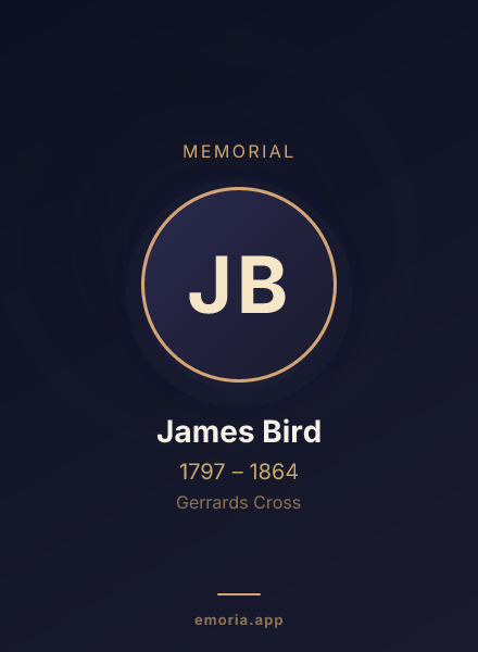 Memorial portrait of James Bird