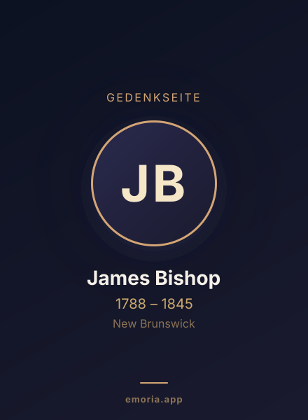 Gedenkportrait von James Bishop