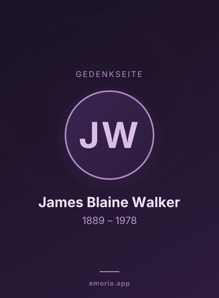 Gedenkportrait von James Blaine Walker