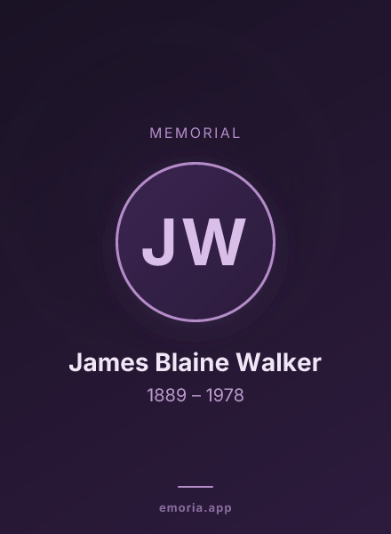Memorial portrait of James Blaine Walker