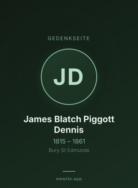 Gedenkportrait von James Blatch Piggott Dennis