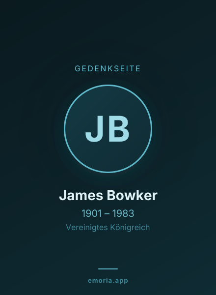 Gedenkportrait von James Bowker