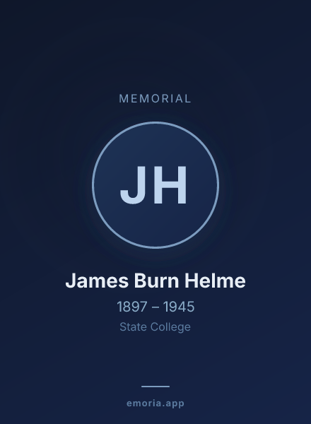 Memorial portrait of James Burn Helme