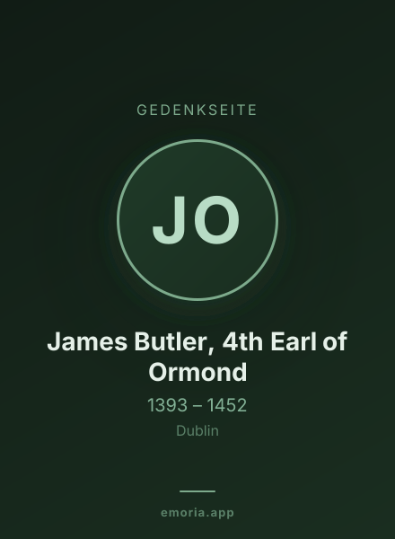 Gedenkportrait von James Butler, 4th Earl of Ormond