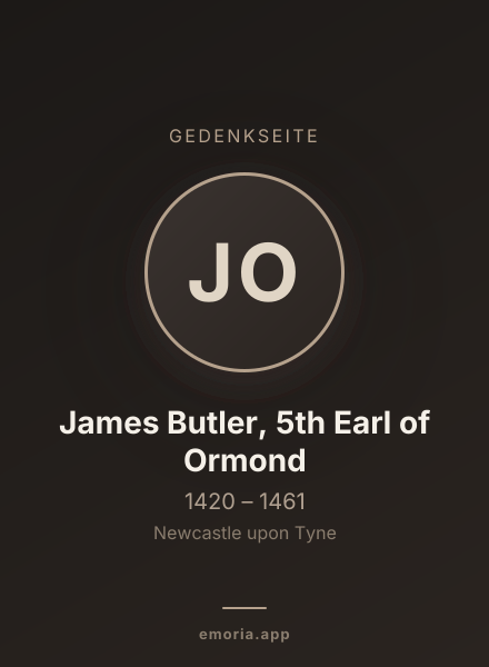 Gedenkportrait von James Butler, 5th Earl of Ormond