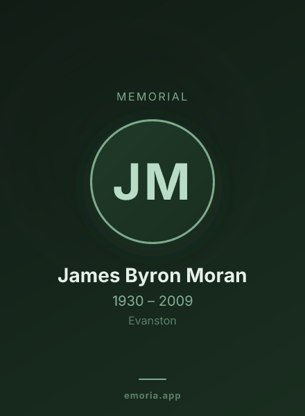 Memorial portrait of James Byron Moran