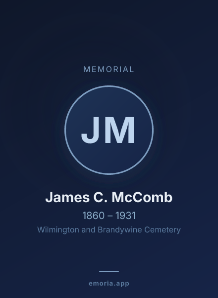 Memorial portrait of James C. McComb