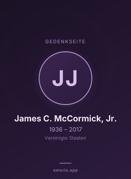 Gedenkportrait von James C. McCormick, Jr.