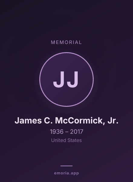 Memorial portrait of James C. McCormick, Jr.