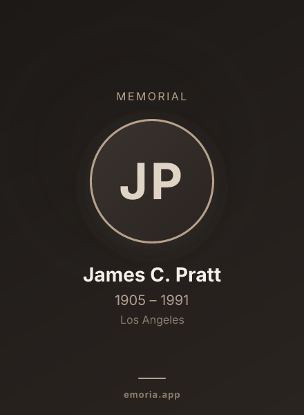 Memorial portrait of James C. Pratt