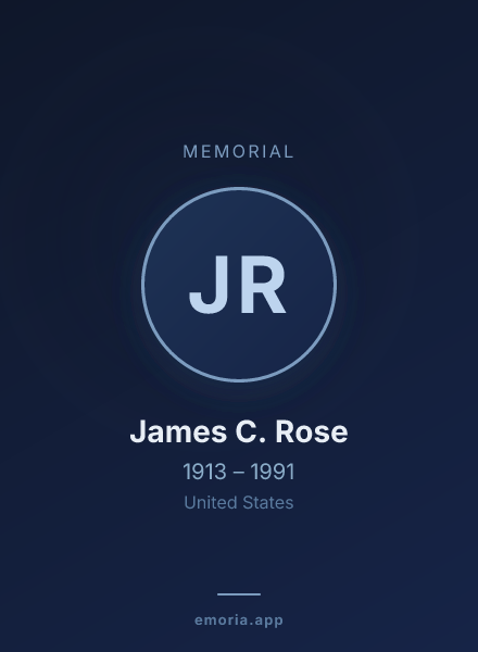 Memorial portrait of James C. Rose