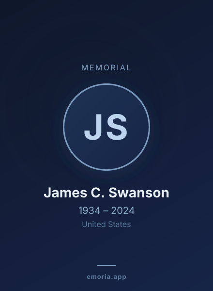 Memorial portrait of James C. Swanson