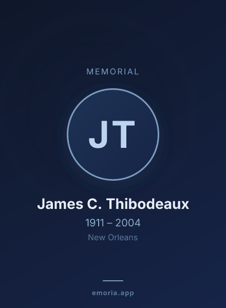 Memorial portrait of James C. Thibodeaux