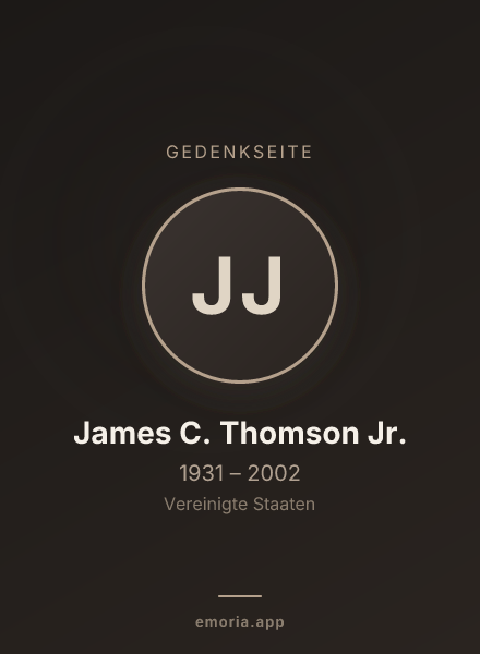 Gedenkportrait von James C. Thomson Jr.