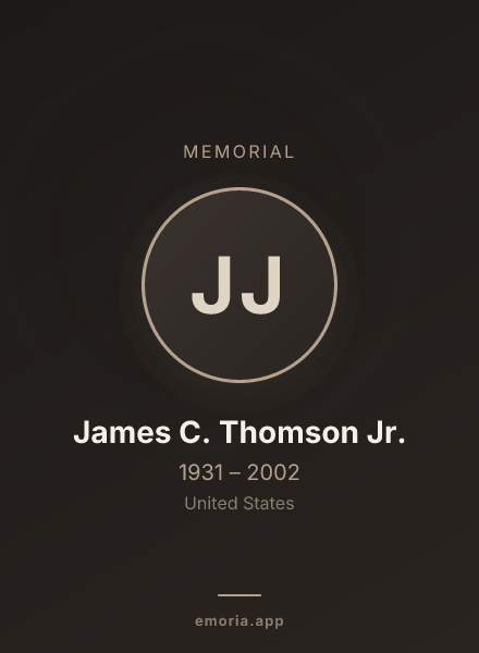 Memorial portrait of James C. Thomson Jr.