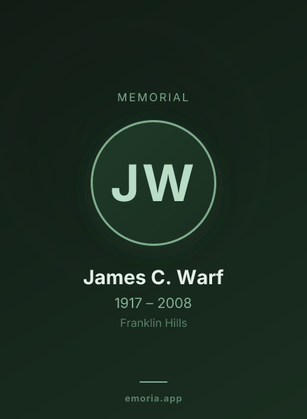 Memorial portrait of James C. Warf