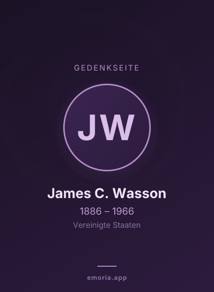Gedenkportrait von James C. Wasson