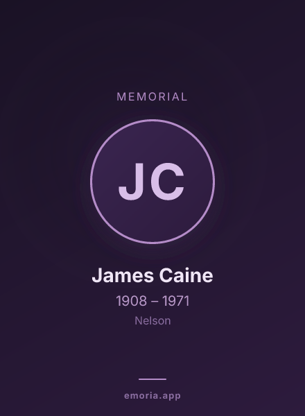 Memorial portrait of James Caine