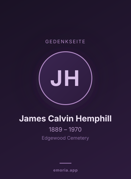 Gedenkportrait von James Calvin Hemphill