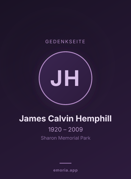 Gedenkportrait von James Calvin Hemphill