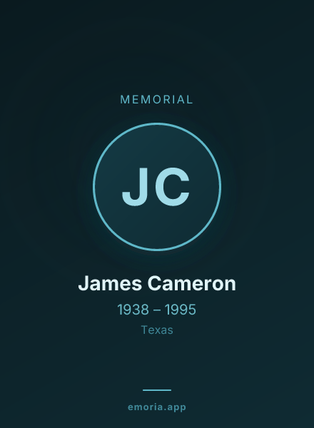Memorial portrait of James Cameron