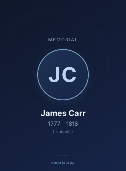 Memorial portrait of James Carr