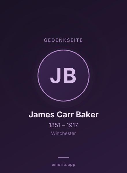 Gedenkportrait von James Carr Baker