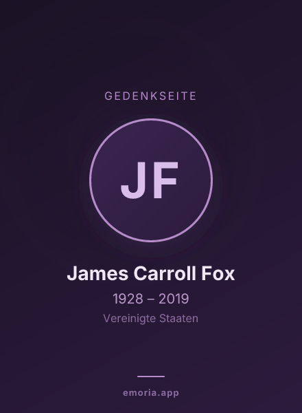 Gedenkportrait von James Carroll Fox