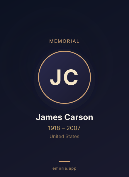 Memorial portrait of James Carson