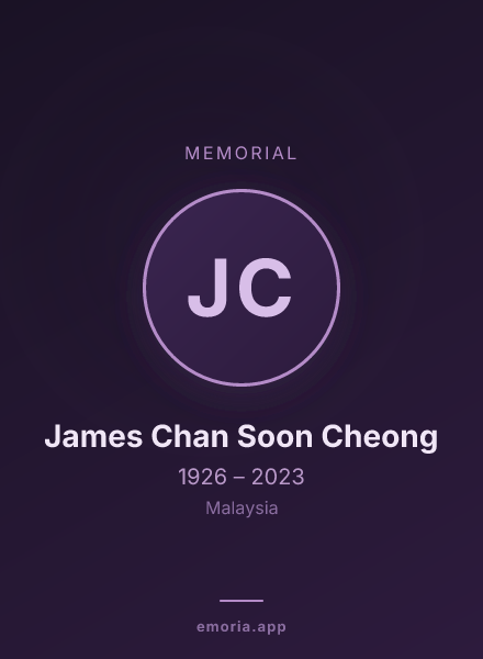 Memorial portrait of James Chan Soon Cheong