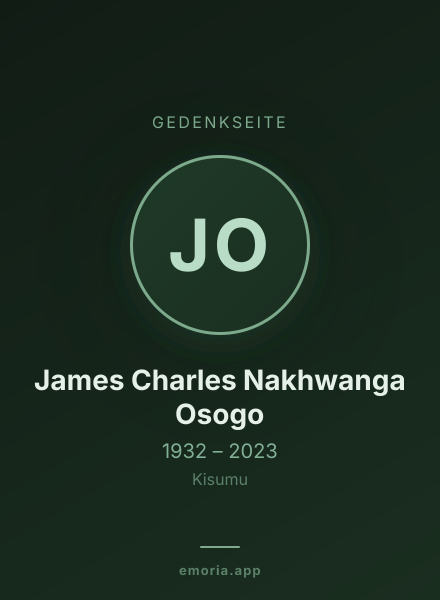 Gedenkportrait von James Charles Nakhwanga Osogo