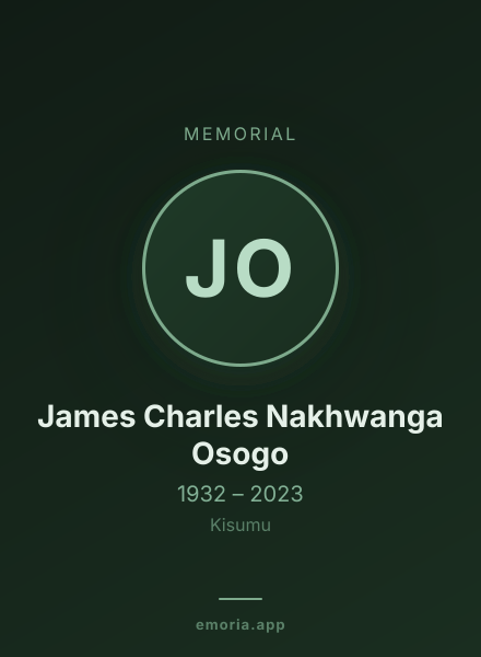 Memorial portrait of James Charles Nakhwanga Osogo