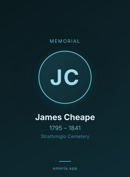 Memorial portrait of James Cheape