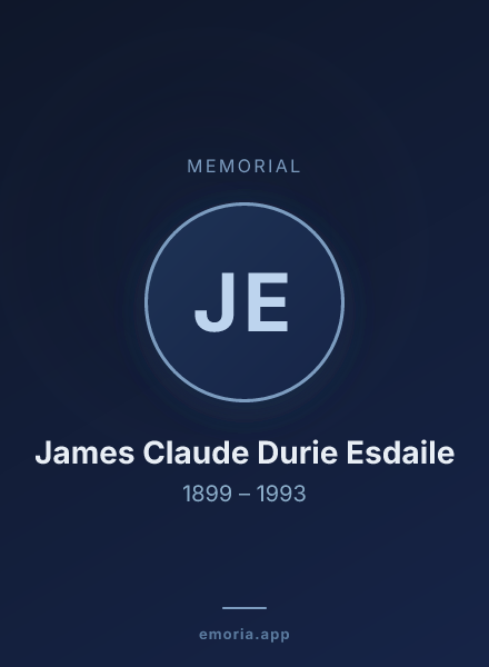 Memorial portrait of James Claude Durie Esdaile