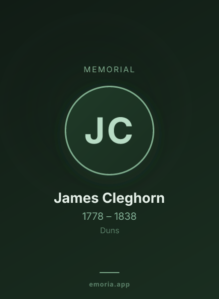 Memorial portrait of James Cleghorn