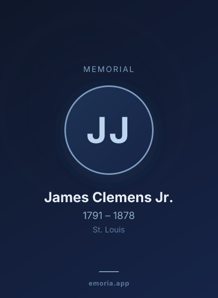 Memorial portrait of James Clemens Jr.