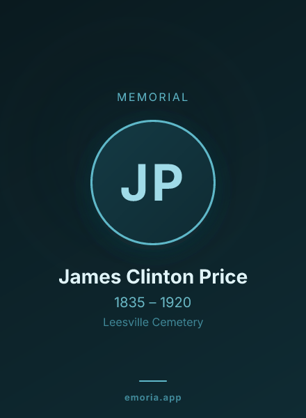 Memorial portrait of James Clinton Price