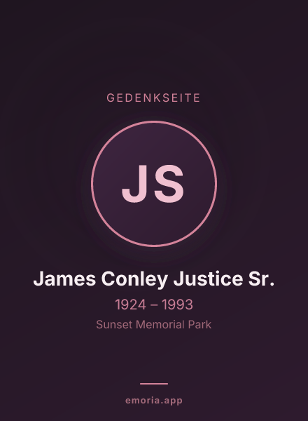 Gedenkportrait von James Conley Justice Sr.