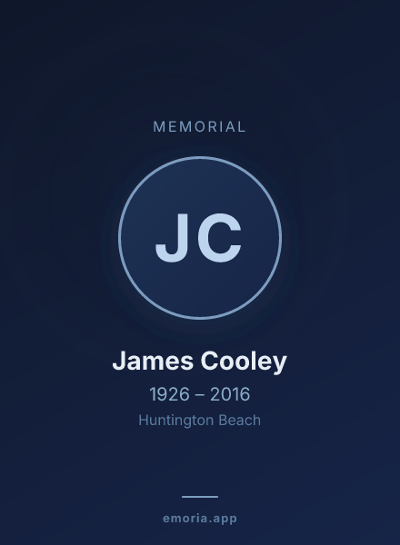 Memorial portrait of James Cooley