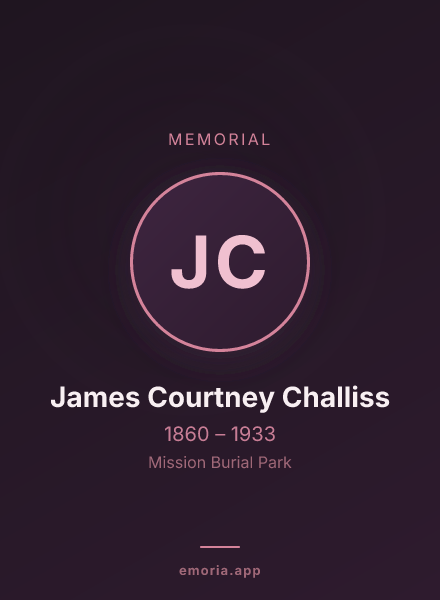 Memorial portrait of James Courtney Challiss