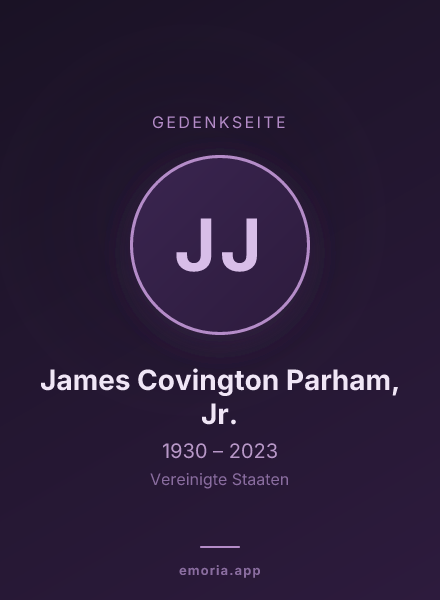 Gedenkportrait von James Covington Parham, Jr.